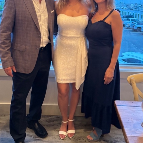 AQUA Strapless Sequinned Sheath Dress - 100% Exclusive - Picture 2 of 3